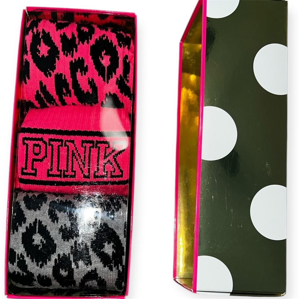NWT PINK Victoria's Secret OG Vintage Knee High Sock 3 Piece Set